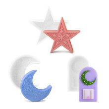 Versatile Sturdy Silicone Mould for Moon Star Candle-4 3