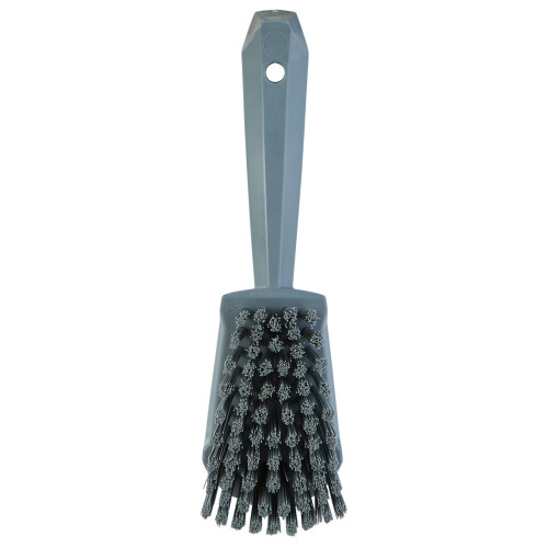 Vikan 419288 Short Handle Scrubbing Brush- Stiff - Gray 2