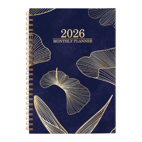 Blumenplaner-Notizbuch, Spiralbindung, Monatsplaner 2026