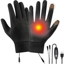 Guantes calefactables USB – Forrados de felpa, lavables, 3 niveles de calor
