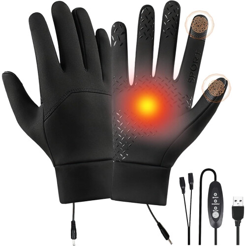USB-beheizbare Handschuhe – Fleecegefüttert, waschbar, 3 Heizstufen