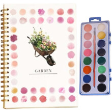 Cuaderno de acuarela con 16 colores y pincel.