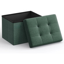 Folding Storage Ottoman Foot Rest Retro Green