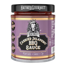 Haynes Gourmet Candied Jalapenos? Sweet and Spicy Jalapeno Chillies and Hot Sauce (Single Jar, BBQ Sauce)