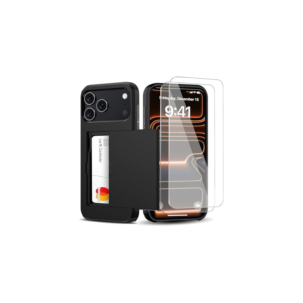 Iphone 17 Pro Wallet Case With Card Holder And 2 Tempered 971050586311