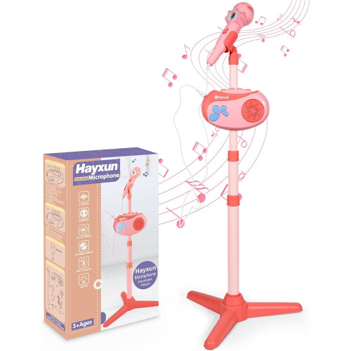 Bluetooth karaoke machine with voice changer pink 5-in-1