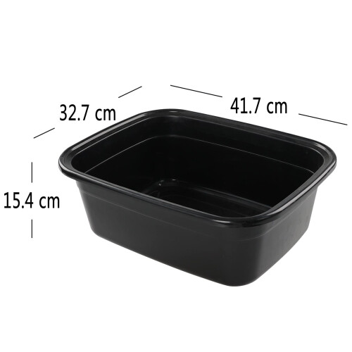 Innouse 3-Pack 16 L Plastic Washing Up Bowl Basin Rectangular, Black 1