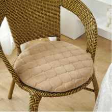 Round Non-Slip Seat Cushion Beige 13.78 in