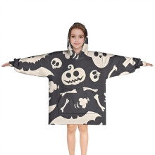 Tragbarer Deckenhoodie für Kinder, Oversize-Flanell, 6-13 Jahre