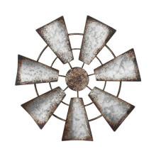 Conjunto de decoración de pared con molino de viento de hierro – Estilo rústico resistente a la oxidación