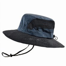 Sombrero de pescador flexible para hombre con protección UV, color negro bicolor.