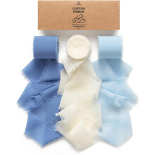 Cinta de gasa azul de 3,8 cm x 18,5 m con bordes deshilachados