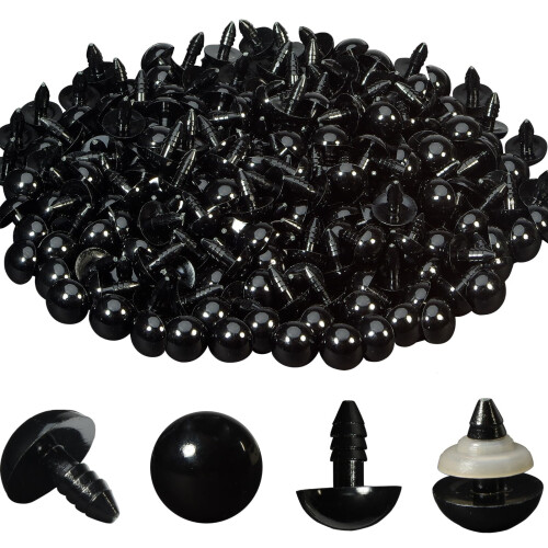 Occhielli di sicurezza e rondelle da 14 mm – 160 paia, neri