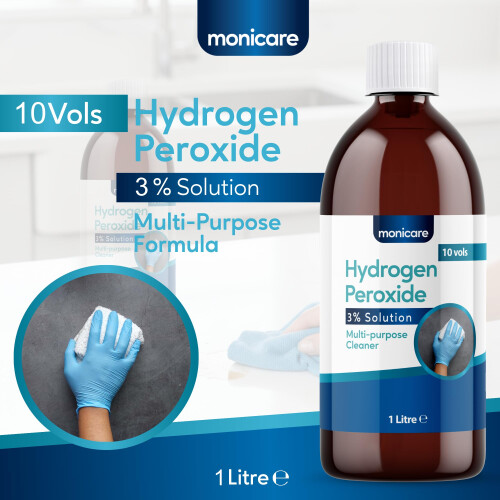 Monicare Hydrogen Peroxide 3% - 1 Litre, 10 Vols, Clear 2