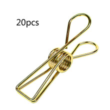 20 pinzas para ropa de acero inoxidable, 72 mm, color plata.