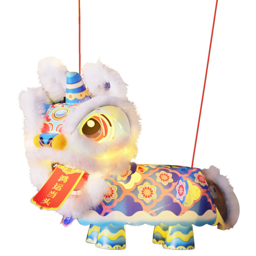 Kit de lanterna de papel para dança do leão, 23 cm com luzes. 1