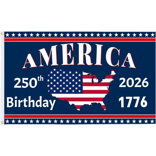 250th Anniversary USA Flag 3x5 ft Double-Sided