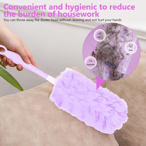 20 Pcs Flash Dust Magnet, Flash Duster mit Long Handle Dust Magnet Refills Flash Dust Magnet Starter Kit Washable & Bendablears Dusters for Cleaning 2