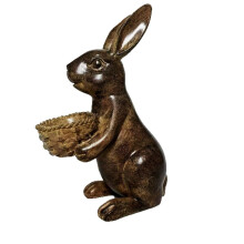 Statue de lapin en résine pour pot de fleurs, décoration extérieure pour jardin.