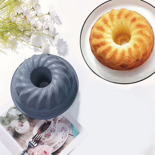 Round Deep Silicone Angel Food Cake Pan with Removable