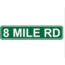 8Mile Rd aluminiumväggskylt 16x4 tum