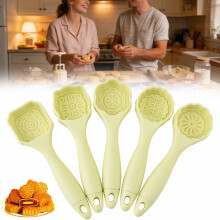 5-Piece Flower Mooncake Mould Set for Baked & Ice Skin