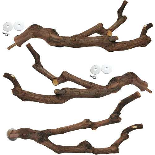 Natural Grape Stick Perches for Small Birds 3PCS