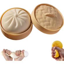 Třpytivý knedlík Squishy s napařovací krabicí bílý 1 ks