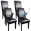 Black PU Stretch Dining Chair Covers 4-Pack 1