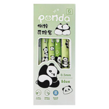Viskelige Panda-penner 0,5 mm blått blekk 6-pakning