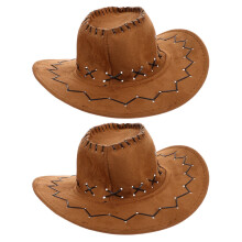 Klobouk Rodeo Fedora ve stylu čokolády, PU, 2 ks