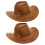 Klobouk Rodeo Fedora ve stylu čokolády, PU, 2 ks 1