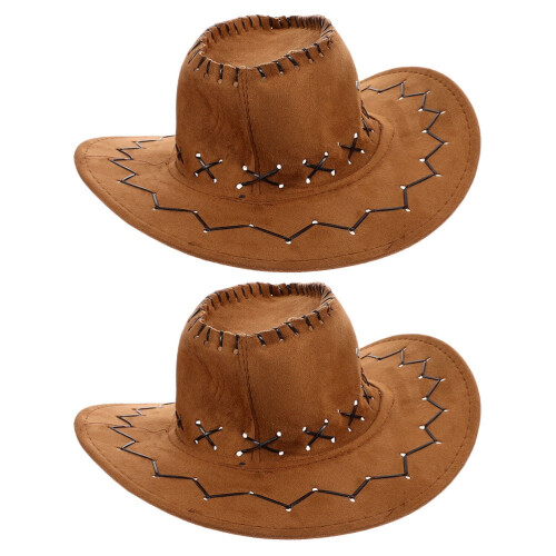 Klobouk Rodeo Fedora ve stylu čokolády, PU, 2 ks