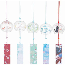 5 japanische Tier-Windspiele – handgefertigtes Glas