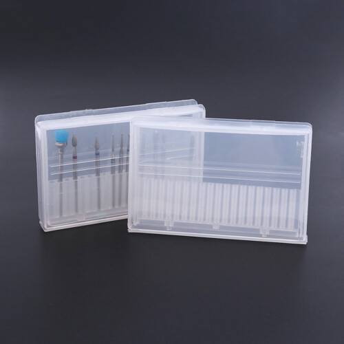 Boîte de rangement transparente pour forets et outils de manucure 1
