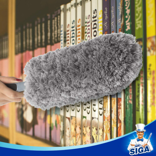 MR.SIGA Microfiber Duster, Washable Duster for Cleaning Grey 1