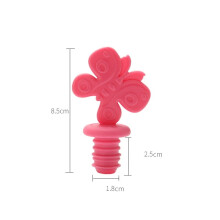 5 Pcs Butterfly Silicone Wine Stoppers, Food-Grade, 1.8 cm