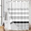 Black Polyester Shower Curtain with Clear Top & Open 1