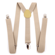 Men's Y-Shaped Suspenders Adjustable Elastic 2.5x100cm White