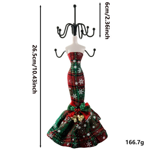 Elegant Jewelry Display Stand With Iron Base Plastic Polyester 2