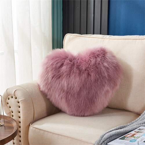 Heart Shaped Decorative Pillow Purple 40x35cm 1 Pc