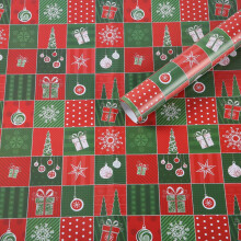 Rood kerstcadeaupapier, dubbelzijdig, 50 x 74 cm