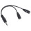 3,5 mm han- til dobbelt hun-stereo Y-splitterkabel 1