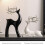 Crystal Ball Ceramic Deer Statue Set, White & Black, 2 pcs 1