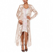 Women's Sparkling Embroidered Sheer Cardigan Long Sleeve Open Front Wrap Cover Up | Lightweight Boho Chic Loungewear for Spring Summer Fall