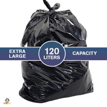 HOMESmith Extra Large & Extra Heavy Duty Refuse Sacks, Black Colour Bin Bags, Pack of 50 (10 x 5 Pack)