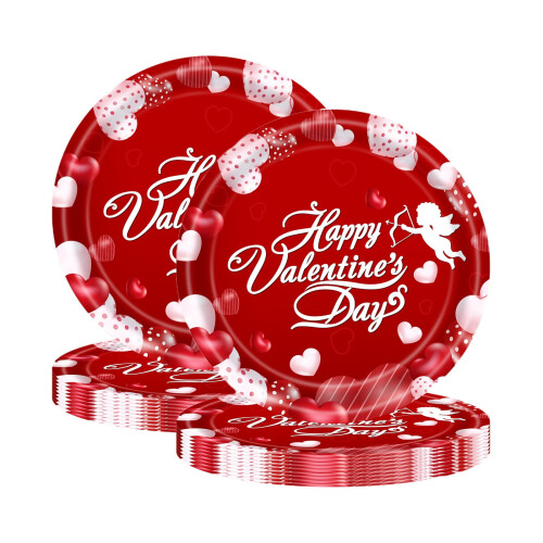 Valentinstag-Pappteller, 20er-Packung