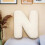 N-shaped plush initial pillow for bed or sofa 1