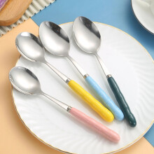 Cuillère à soupe en acier inoxydable, manche long, 18 cm (7,08 pouces)