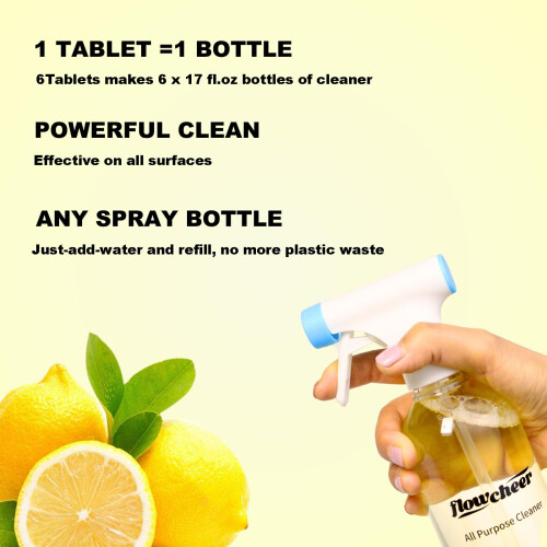 Flowcheer Multi Surface Cleaner Refills -All Purpose Cleaning Tablets (variety6) 1